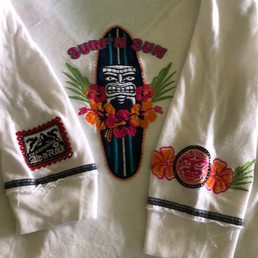 Alp n Rock t-shirt Surf n Sun embroidery sz S